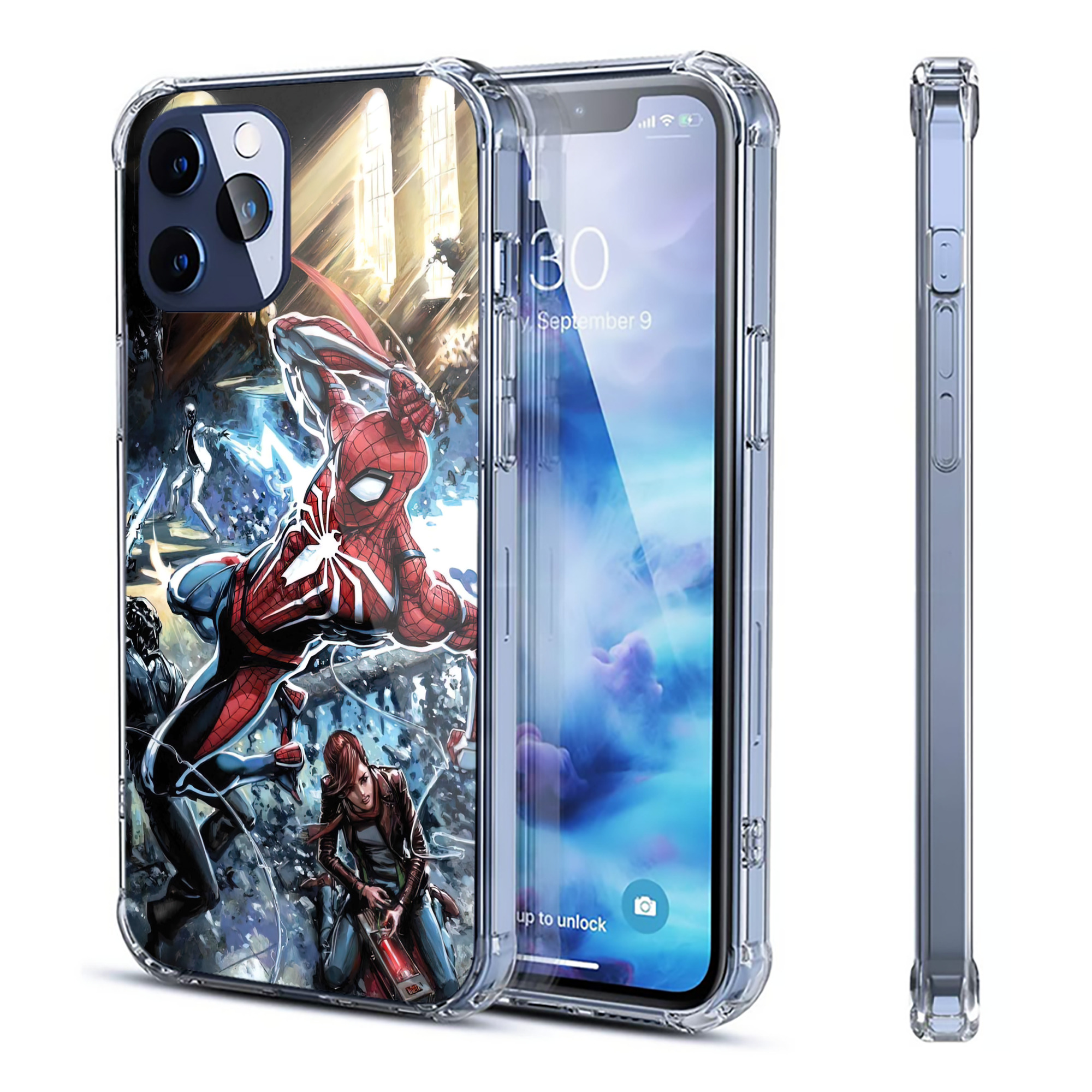 （画像用） Spider Man スパイダーマン 【iPhone 12シリーズ対応】透明スマホケース（クリアソフトケース）